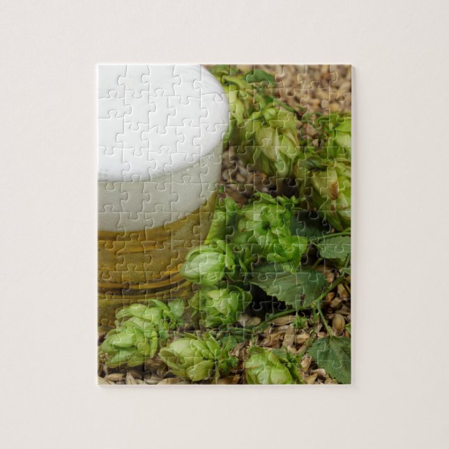 Beer, hops and malt jigsaw puzzle (Vertical)