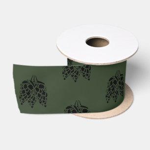 Beer Hops on Green Satin Ribbon
