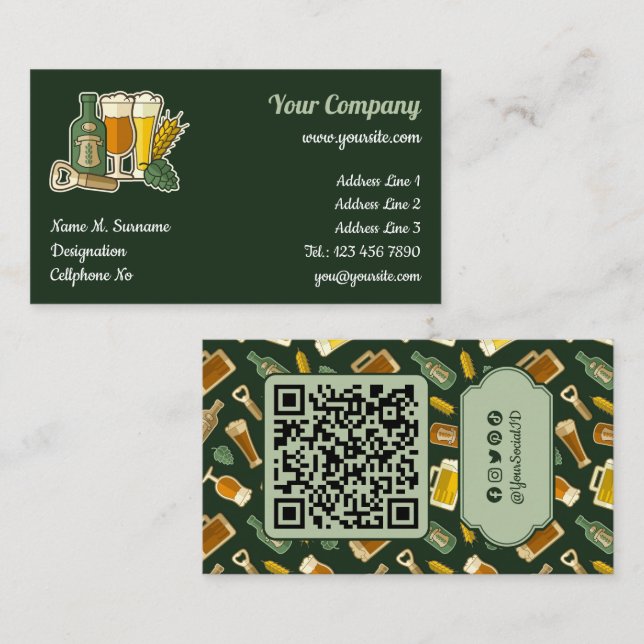 Beer Icons Business Card (Front/Back)
