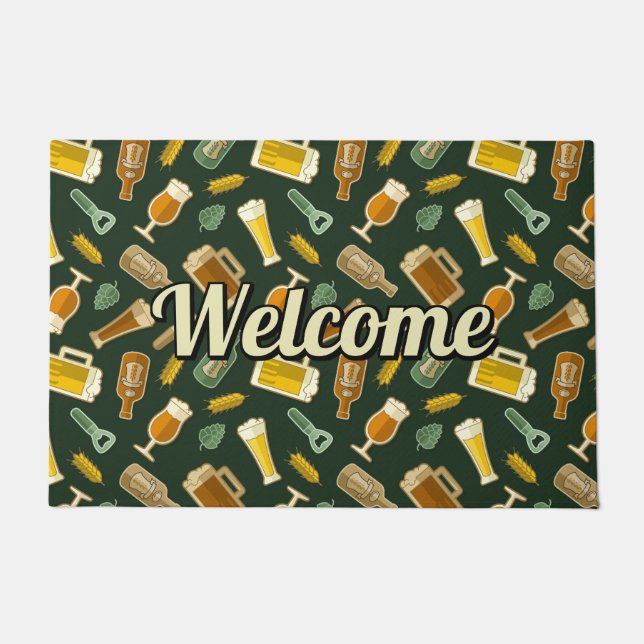 Beer Icons Pattern Doormat (Front)