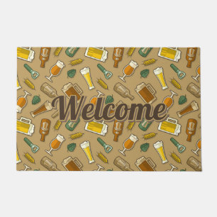 Beer Icons Pattern Doormat