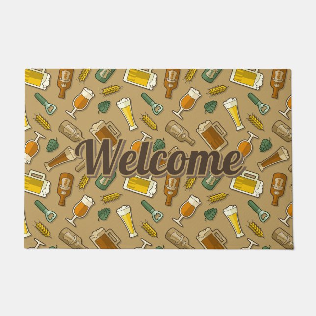 Beer Icons Pattern Doormat (Front)