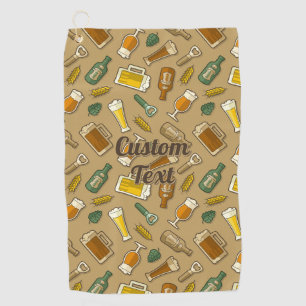 Beer Icons Pattern Golf Towel