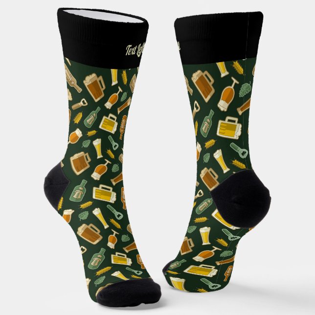 Beer Icons Pattern Socks (Angled)