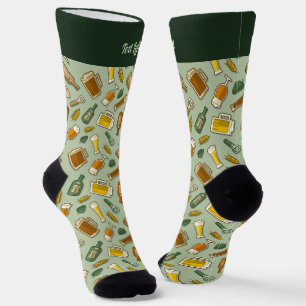 Beer Icons Pattern Socks