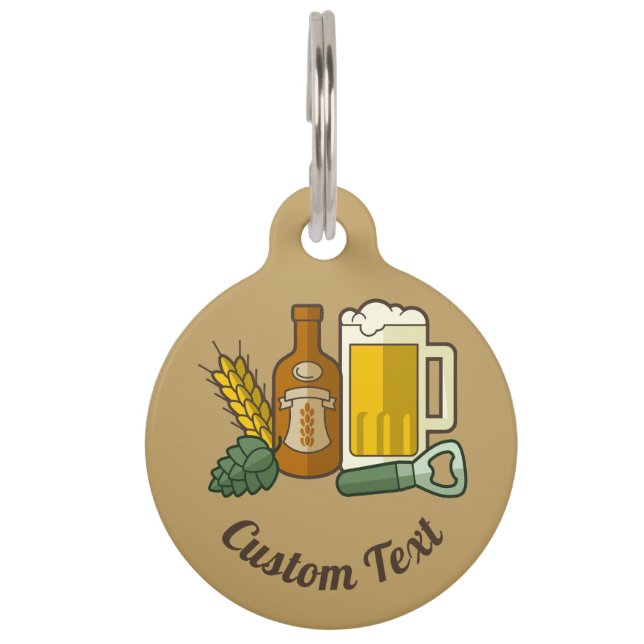Beer Icons Pet ID Tag (Front)