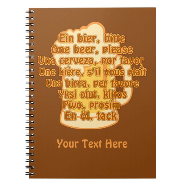 BEER in languages custom notebook (Front)