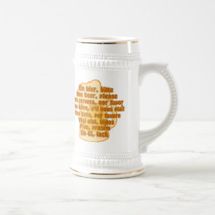 BEER in languages mug - choose style & colour