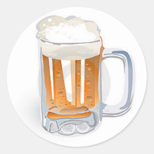 Beer In Mug/Oktoberfest Classic Round Sticker
