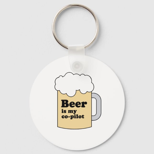 BEER IS MY COPILOT KEYCHAIN (Front)