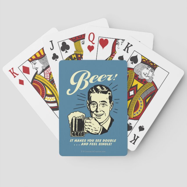 Beer: It Makes You See Double Playing Cards (Back)