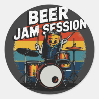 Beer Jam Session T-shirt - Fun Beer Graphic for Be Classic Round Sticker
