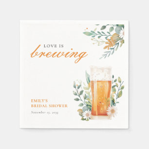Beer Love is Brewing Bridal Shower Napkin
