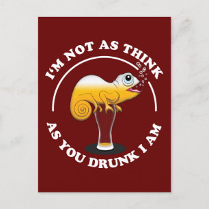 Beer Lover Cameleon And Funny Drinking Quote Postcard
