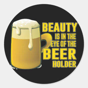 Beer Lover Drinking Mug Design Classic Round Sticker