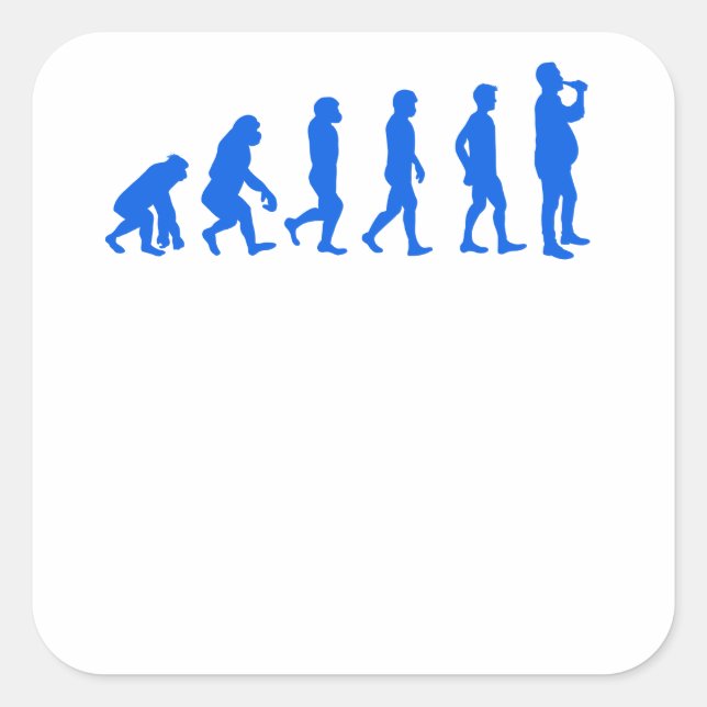 Beer Lover Evolution of the Beer Body Beer Drinker Square Sticker (Front)