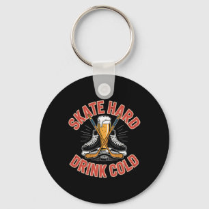 Beer Lover Ice Hockey Player Funny Hockey Tourname Keychain