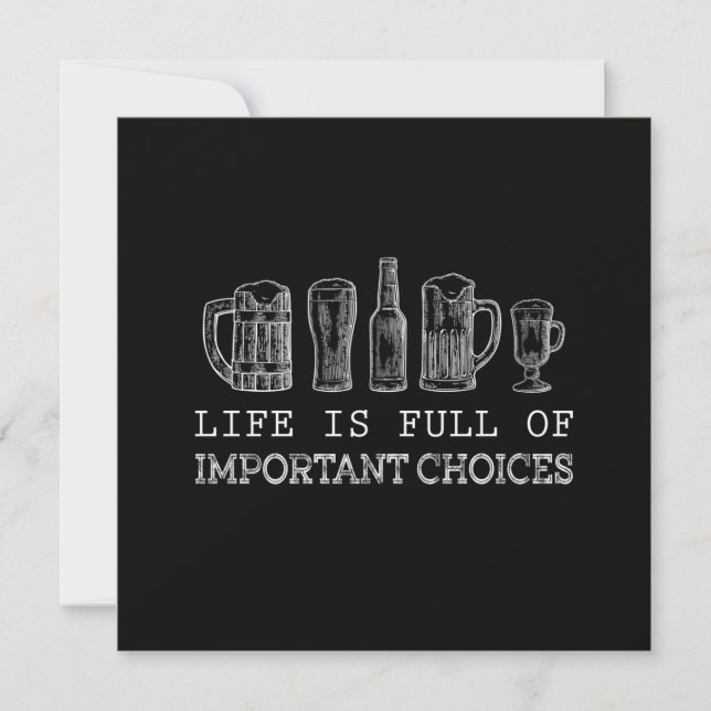 Beer Lover | Important Choices Beer Invitation (Front)