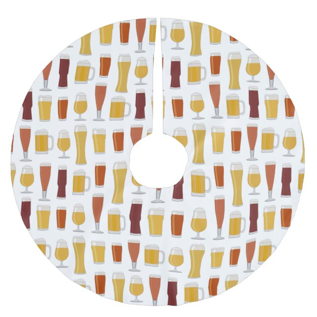 Beer Lover Print Brushed Polyester Tree Skirt (Front)