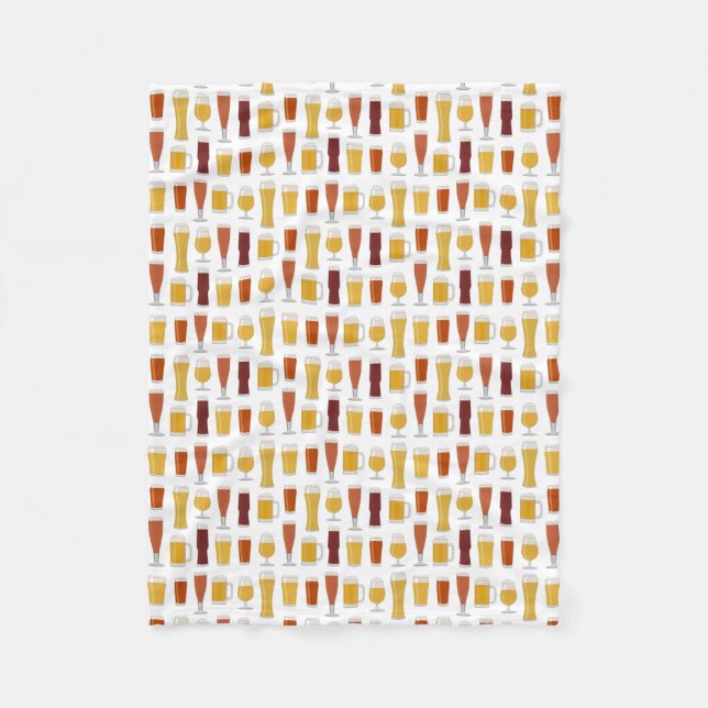 Beer Lover Print Fleece Blanket (Front)