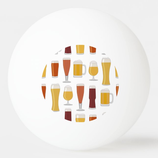 Beer Lover Print Ping Pong Ball (Front)
