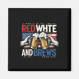 Beer Lovers America Red White And Brew Fourth Of J Magnet