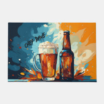 Beer Lovers Beer and Mug Watercolor Kitchen Indoor