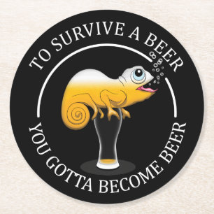 Beer Lover's Funny Quote - Beer Round Paper Coaster