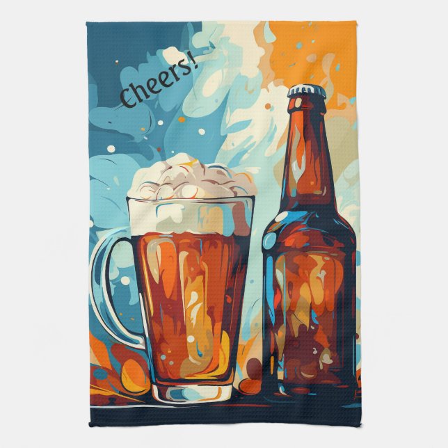Beer Lovers Personlized Kitchen Towel (Vertical)