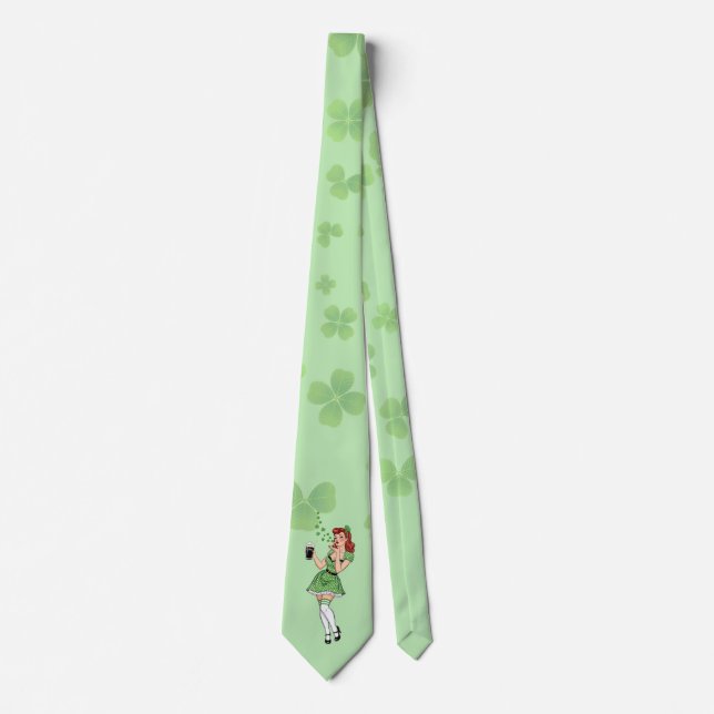 Beer Loving Irish Pin Up Tie (Front)