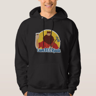 Beer LumBEERjack Bearded Lumberjack Beer Drinker Hoodie