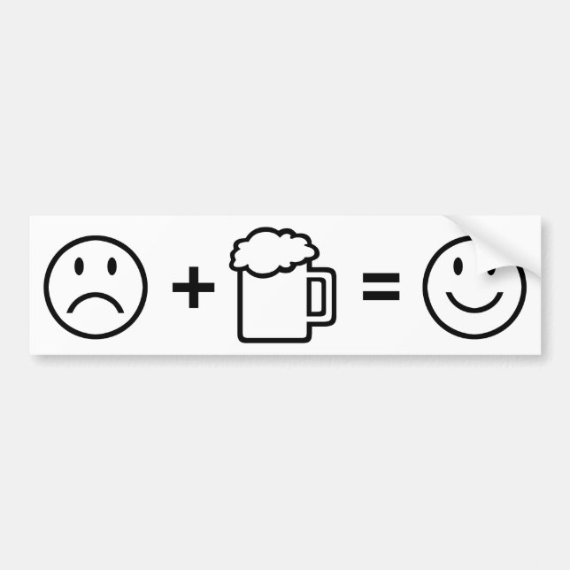 Beer makes me happy! bumper sticker (Front)
