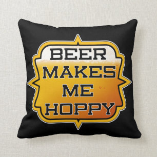 Beer Makes Me HOPPY - Throw Pillow 16" x 16"