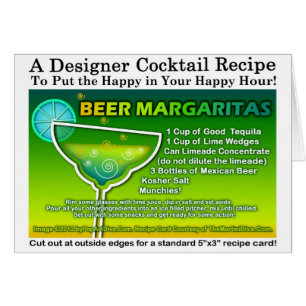 Beer Margarita Recipe Greeting Note Card