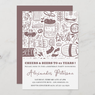 Beer Men Vintage Rustic Drinks 63rd birthday Invitation