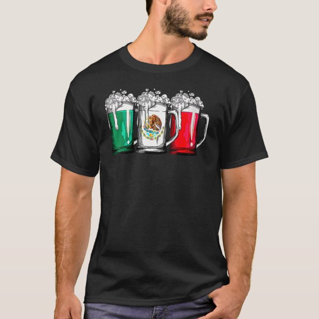 Beer Mexican Flag Funny Cinco De Mayo Women Mexico T-Shirt (Front)