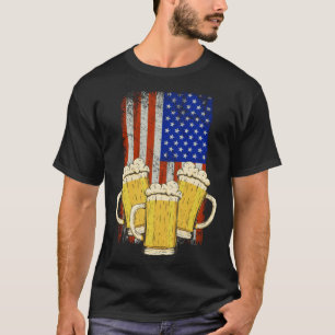 Beer Mug American Flag Craft Beer Beer  Brewer T-Shirt
