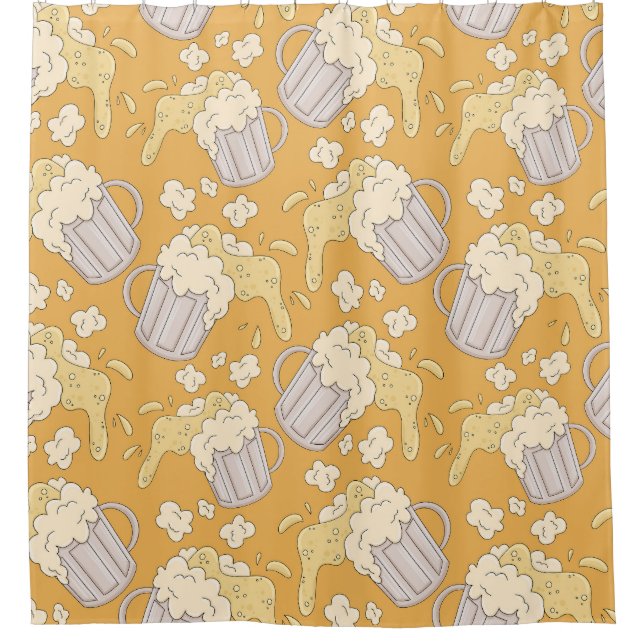 Beer Mug Cartoon: Vintage Seamless. (Front)