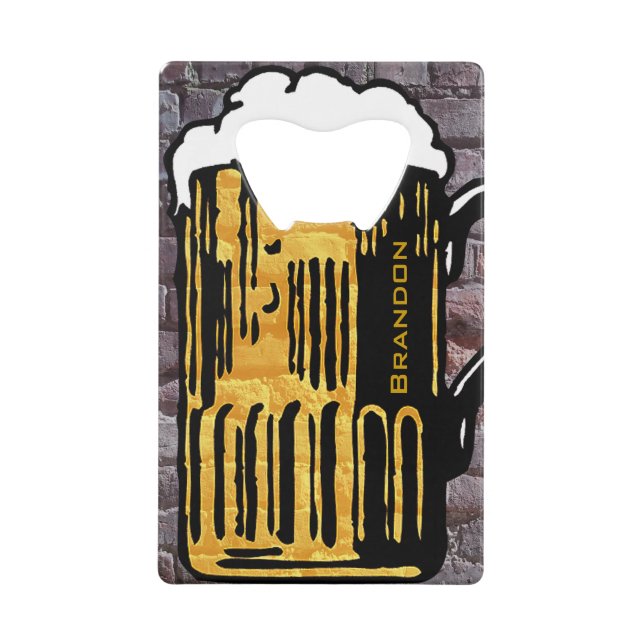 Beer Mug Design Bottle Opener Wallet Bottle Opener (Front)