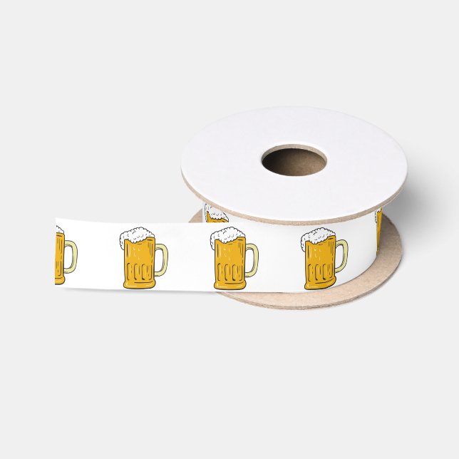 Beer Mug Drawing Satin Ribbon (Spool)