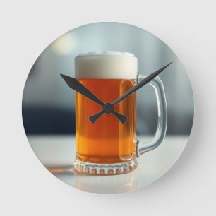 Beer mug round clock
