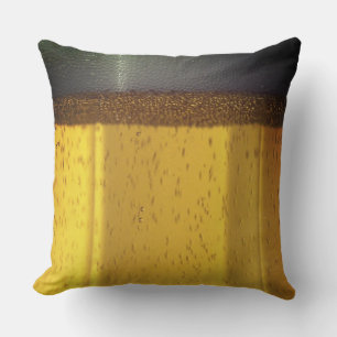 Beer Mug with Bubbles and Foam Throw Pillow