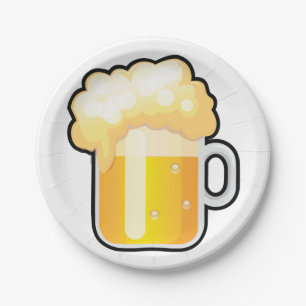 Beer Mug with Frothy Foam Paper Plate