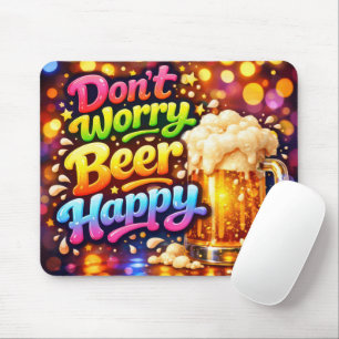 Beer Mug With Fun Neon Quote Mouse Pad