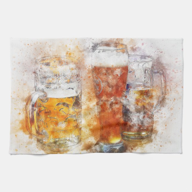 Beer Mugs Kitchen Towel (Horizontal)