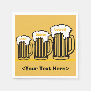 Beer Mugs Personalized Party Napkins