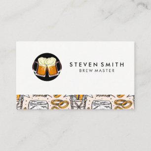 Beer Mugs   Pub Hall Pattern Business Card