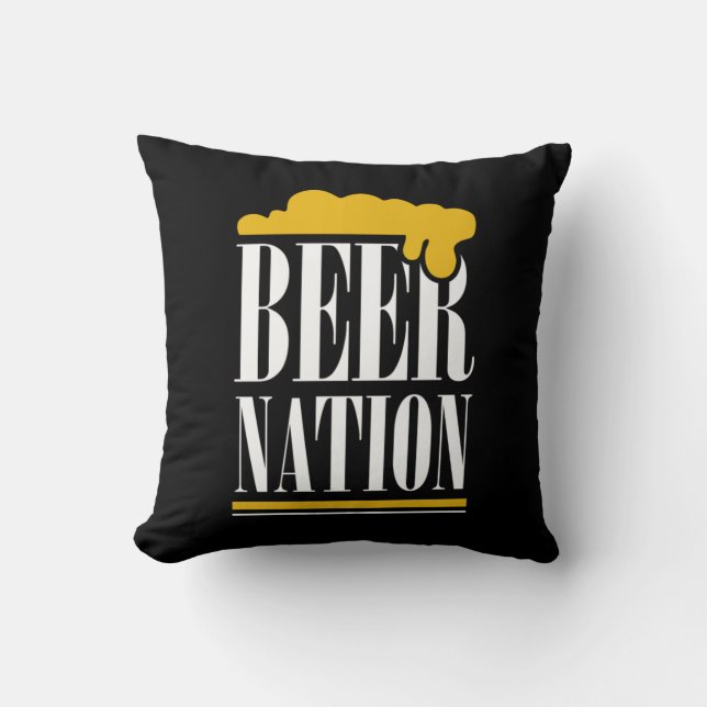 Beer Nation Throw Pillow (Front)