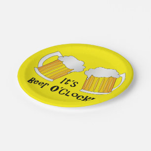 Beer O'Clock Funny BBQ Party Buffet Plates