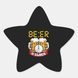 Beer O'clock Funny Drinking Adult Humour Star Sticker